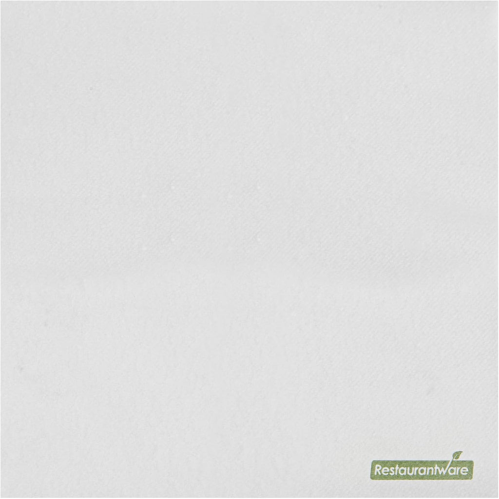 Restaurantware Luxenap 9.5 X 9.5 Inch Linen-Feel Cocktail Napkins 1600 Paper Napkins - ¼ Fold Air-Laid White Paper Table Napkins Disposable For Kitchens And Tables