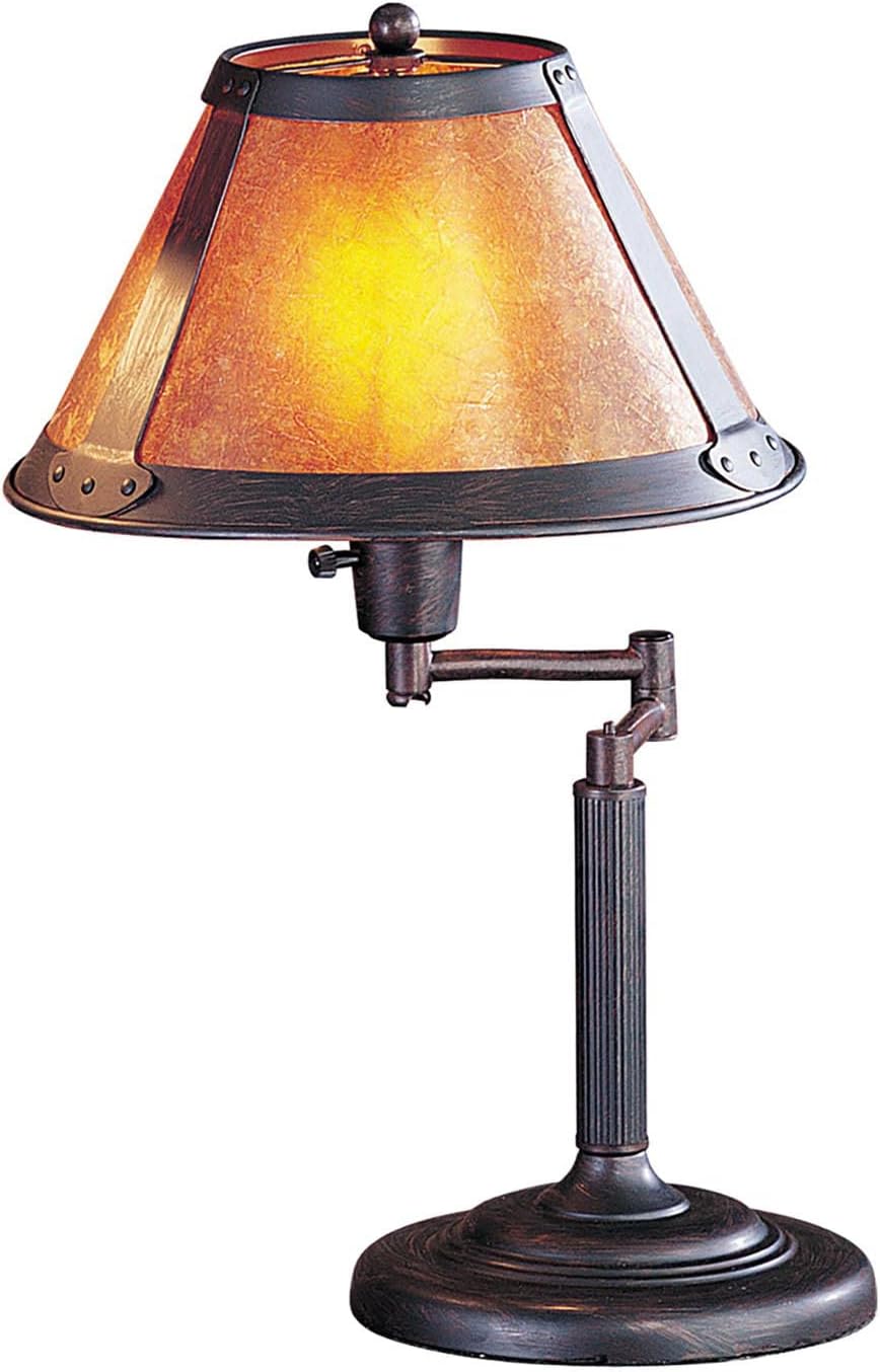 Cal Lighting BO-462 Table Lamp with Mica Glass Shades, Rust Finish 18' x 11.5' x 11.5'