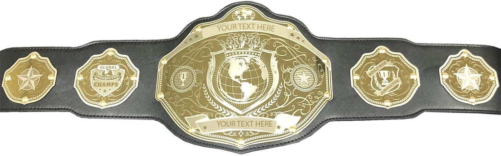 Undisputed Belts World Championship Belt - Custom Banner Text and Color Options - 2 Day Production