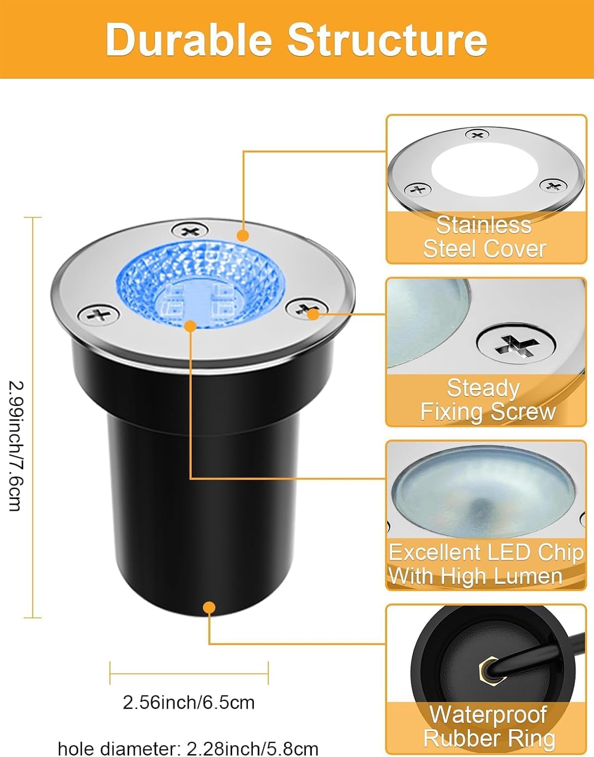 ZUCKEO Low Voltage Landscape Lighting RGB Well Lights Landscape LED In Ground Light, Outdoor Color Changing Landscape Lights, 12-24V Accent Spotlight for Yard Garden Pathway (20Pack with Connectors)