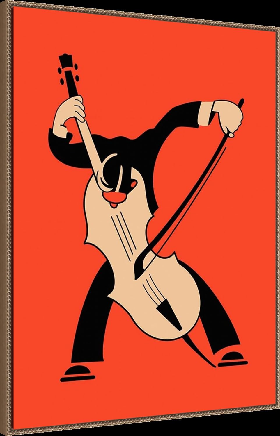 Amanti Art Framed Canvas Wall Art 42x32 The Cello by Mark Rogan, Framed Wall Art Canvas, Music Artwork, Traditional Decor, Oversize Poster Painting for Living Room, Bedroom, Bathroom, Kitchen, Office