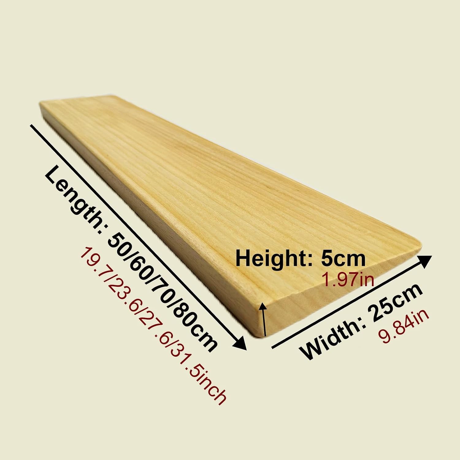 Ramp for Wheelchair for Home Steps Indoor Wooden Threshold Ramp for Front Door Portable Entry Steps Slope Ramp for Doorways Yard for Floor-Sweeping Robot (Size : 80x25x5cm)