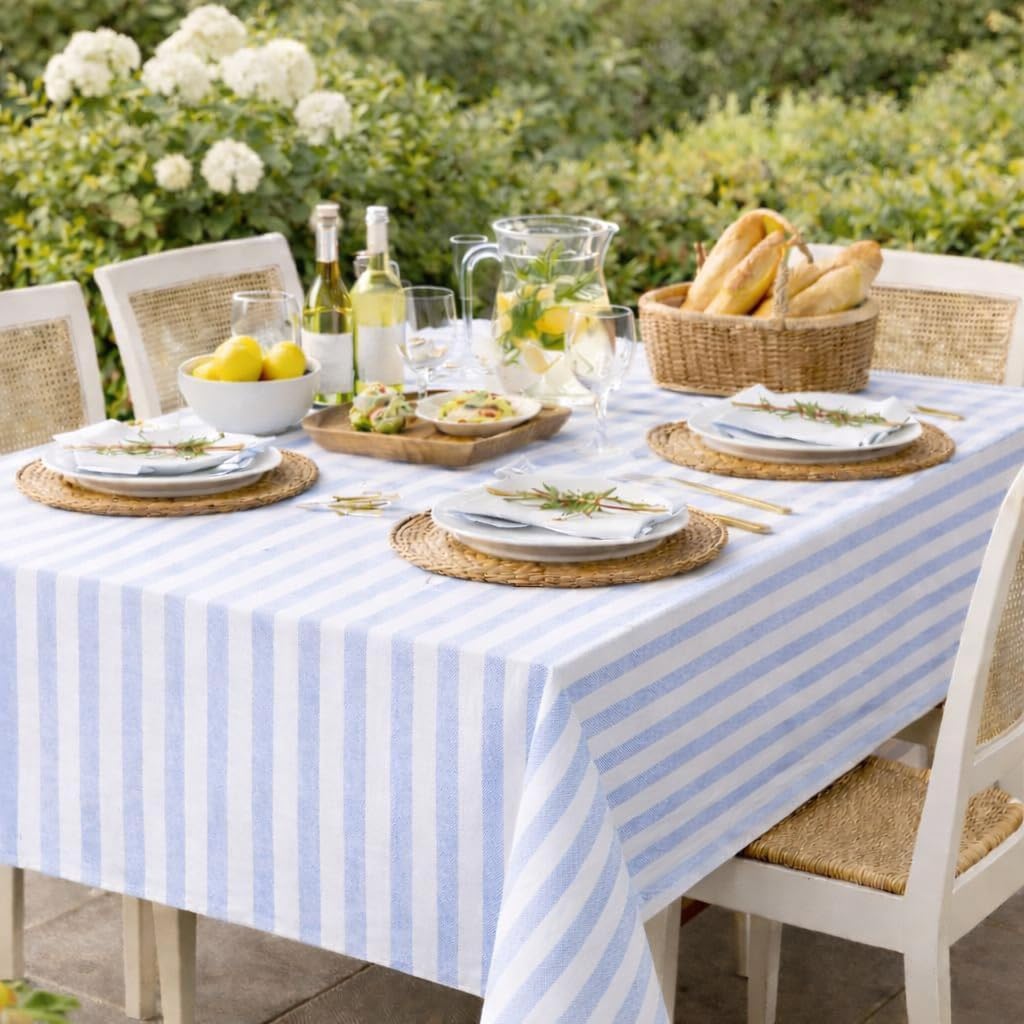 Lillian Made in Italy Cloth-Like Disposable Tablecloth for Rectangle Tables, 24 Pack – Premium Airlaid Linen-Feel Table Cover, Luxury Tablecloth for Parties, Events & Weddings, Elegant Striped Design