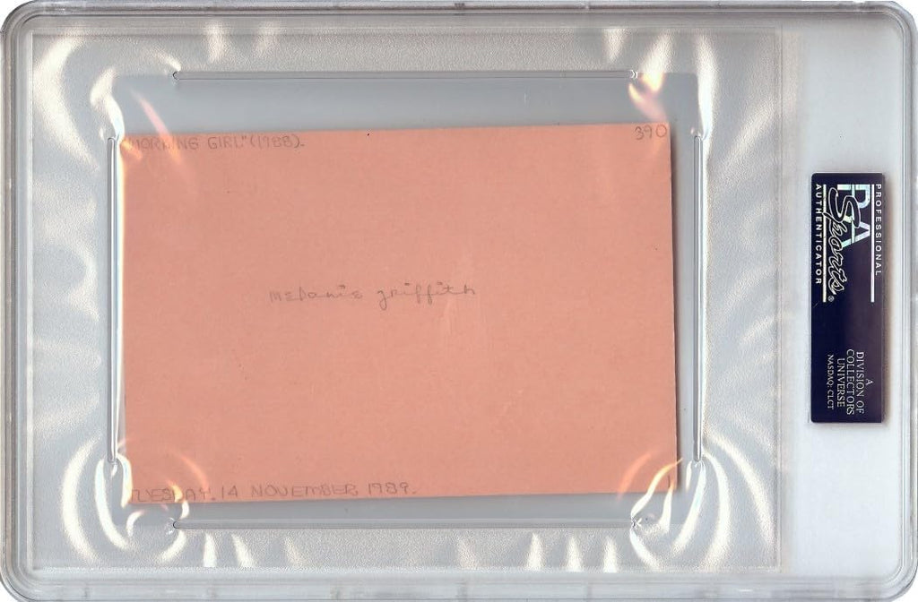 Melanie Griffith Signed Autographed 4X6 Index Card 1989 Vintage Auto PSA/DNA