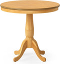 Giantex Round Dining Table for 2-4 People, 32' D X 30' H Wooden Kitchen Table with Spacious Tabletop, Pedestal Base, Leisure End Tables for Bar, Kitchen, Dining Room, Restaurant, Natural