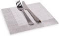 Restaurantware Luxenap 15.75 Inch Disposable Napkins 600 Soft Linen Like Napkins - Absorbent Air Laid White With Gray Threads Paper Cloth Like Napkins Pre-folded For Dinner Party Guests