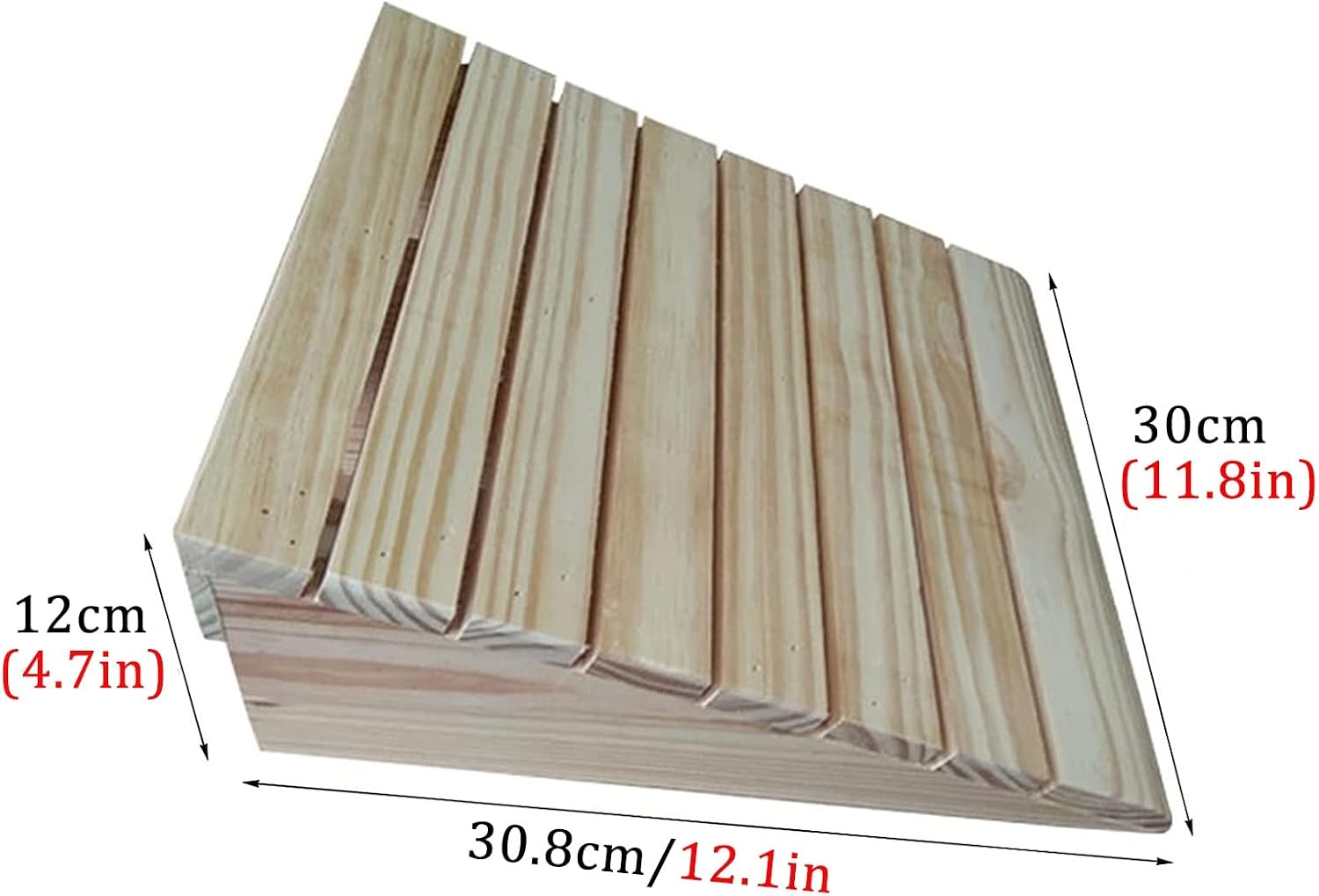 Portable Doorway Ramp 3/4/5/6/7 Inch Rise Portable Doorways Threshold Ramps, Wooden Anti-Slip Curb Ramp for Wheelchair/Stairs, for Wheelchair/Stairs for Elderly(30.8x30x12cm)