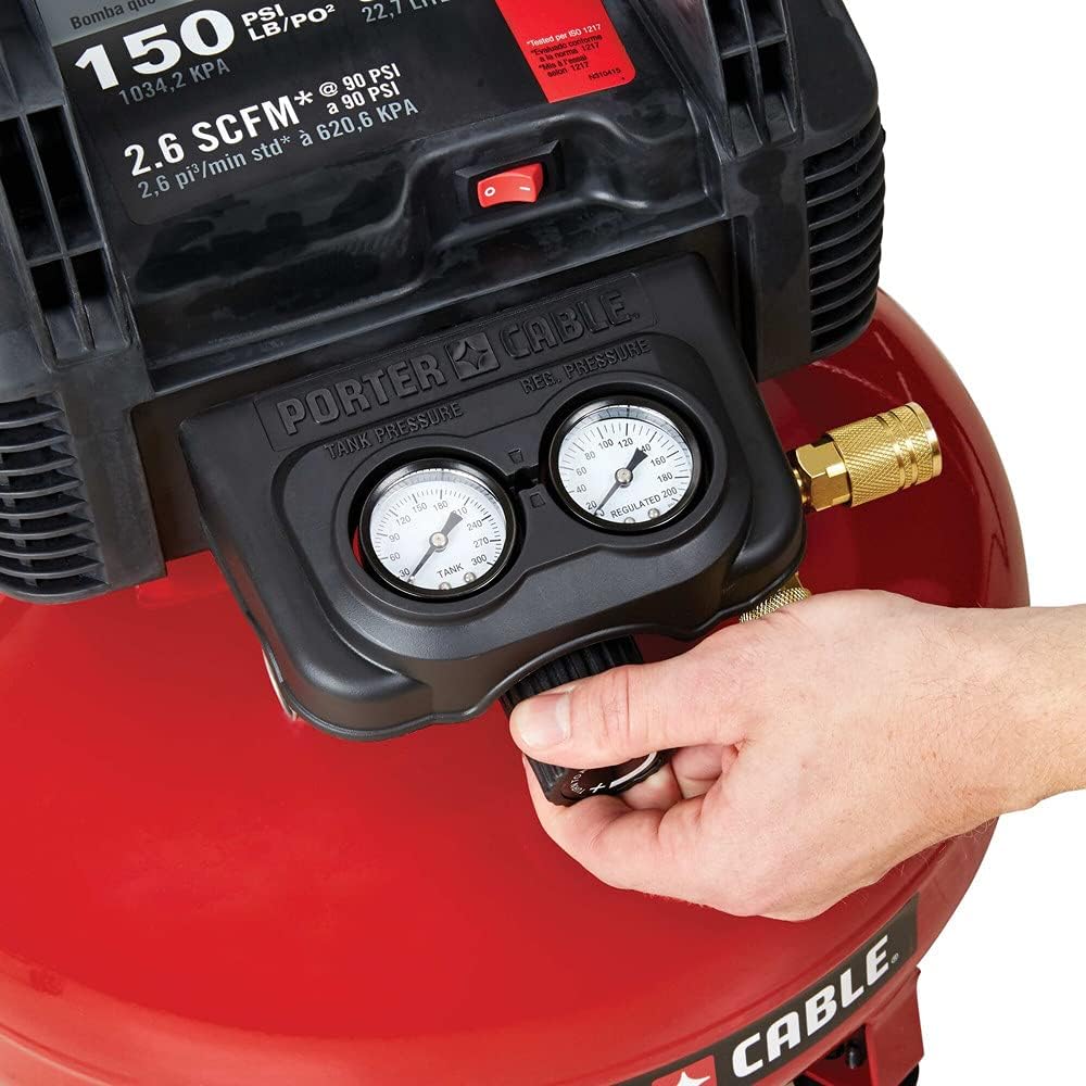PORTER-CABLE Portable Pancake Air Compressor PXCM2002.COM | 6 Gallon, 150 Max PSI