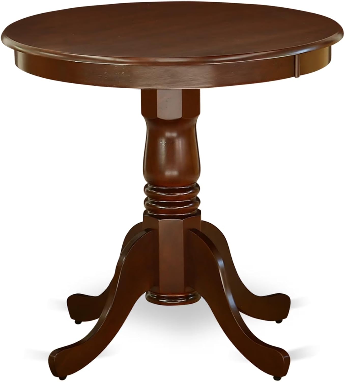 East West Furniture EMT-MAH-TP Eden Dining Room Table - a Round kitchen Table Top with Pedestal Base, 30x30 Inch, Mahogany