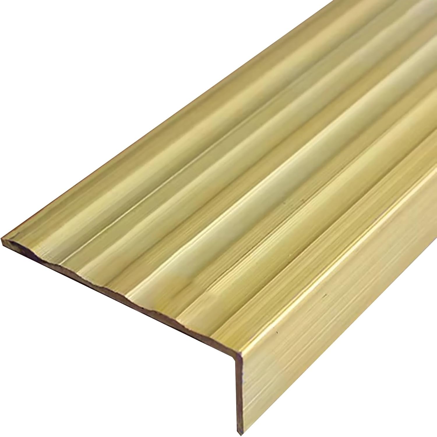 Non-Slip Stair Edge Protector Solid Brass, L Molding Stair Nosing Strips for Stair Step Exterior, Floor Transition Strip Edge Guard for Tile/Wood(48x17.5mm(1 7/8' x3/4'))