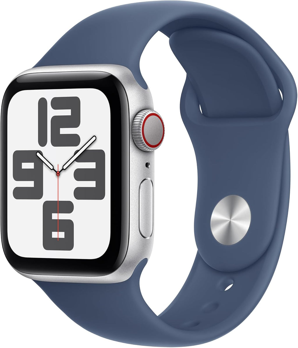 Apple Watch Series 10 [GPS + Cellular, 46mm] - Silver Aluminum Case with Denim Sport Band, M/L (Renewed)