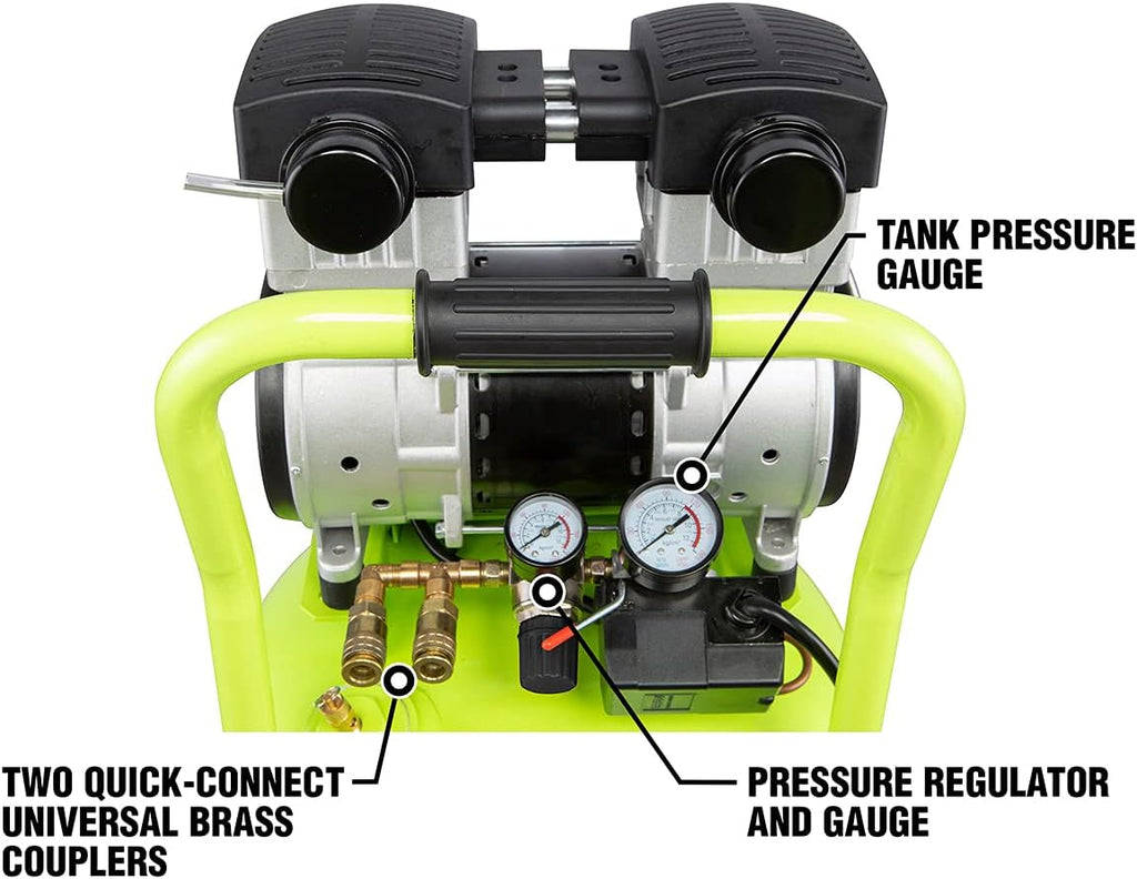 Flexzilla Portable Air Compressor with Quiet Technology, 2 HP, 10 Gallon, Industrial Grade Pump - CB20100F