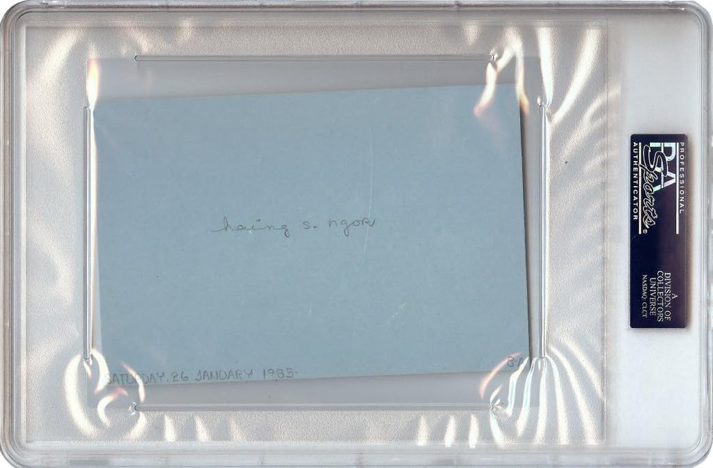 Haing S. Ngor Signed Autographed 4X6 Index Card Killing Fields 1985 PSA/DNA