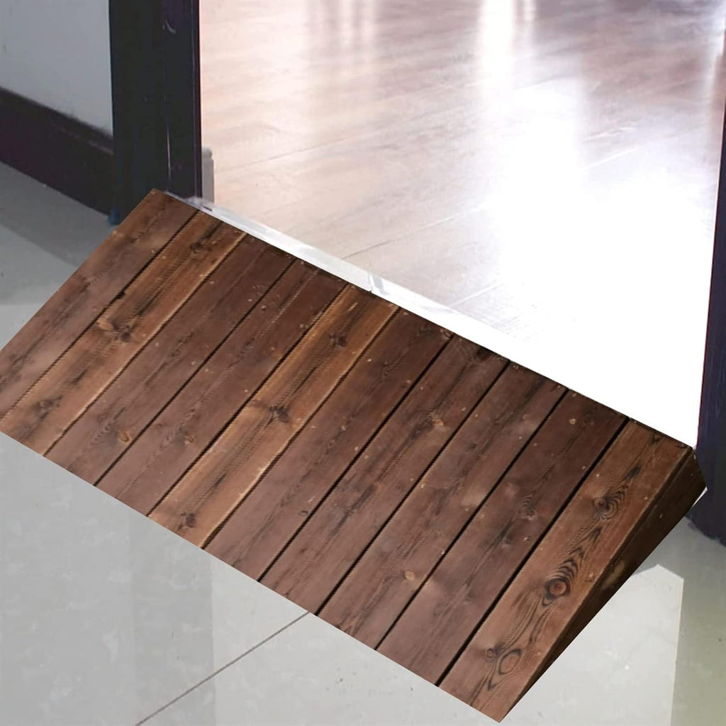 Threshold Ramp Driveway Wooden Portable Doorways Threshold Ramps, Home/Front Door/Yard Sill Step Ramp with Anti-Skid, 4/7/8/10 Inch Rise, Sidewalk Curb Ramp(60x80x25cm)