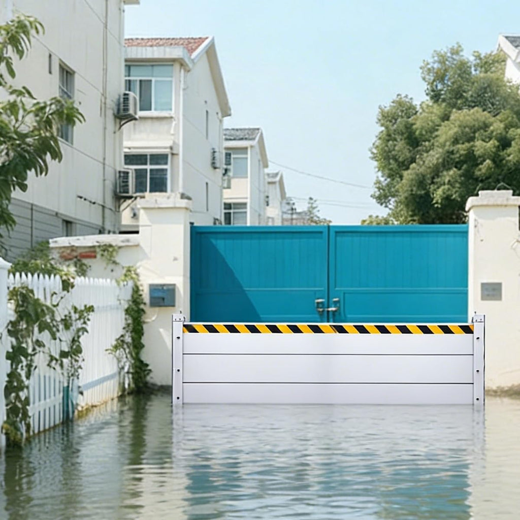 Heavy Duty Flood Barrier Board 48' 210' 62' 68' 50' 84' 105' 170' 96' Aluminum Flood Prevention Panel Removable Reusable Water Blocker for Garage Door Basement Outside(25'L x 39.4'H)