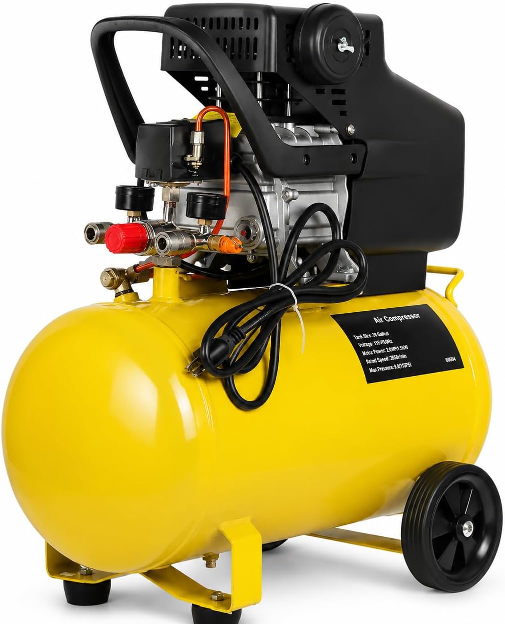 Stark USA 3.5HP 10 Gallons Air Compressor Tank Ultra Quiet Horizontal Tank Adjustable Pressure Ideal for DIY, Home & Garage Applications, 8.37 CFM