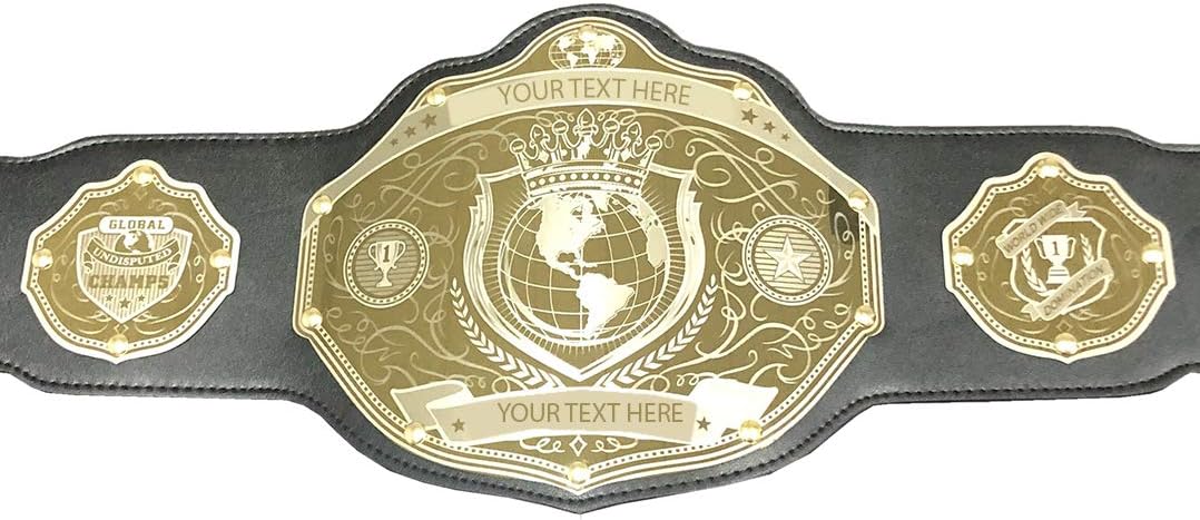 Undisputed Belts World Championship Belt - Custom Banner Text and Color Options - 2 Day Production