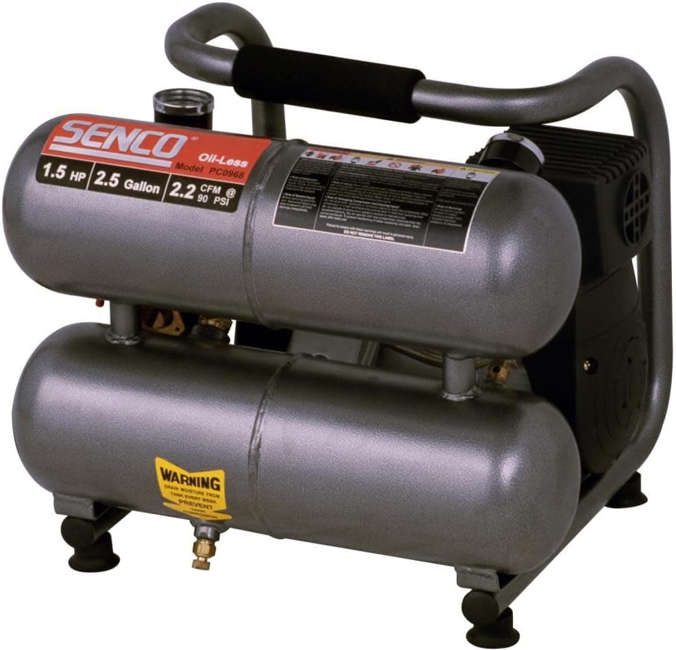 Senco PC0968 Twin Tank Air Compressor, Portable, 1.5 Horsepower 2.5 Gallon