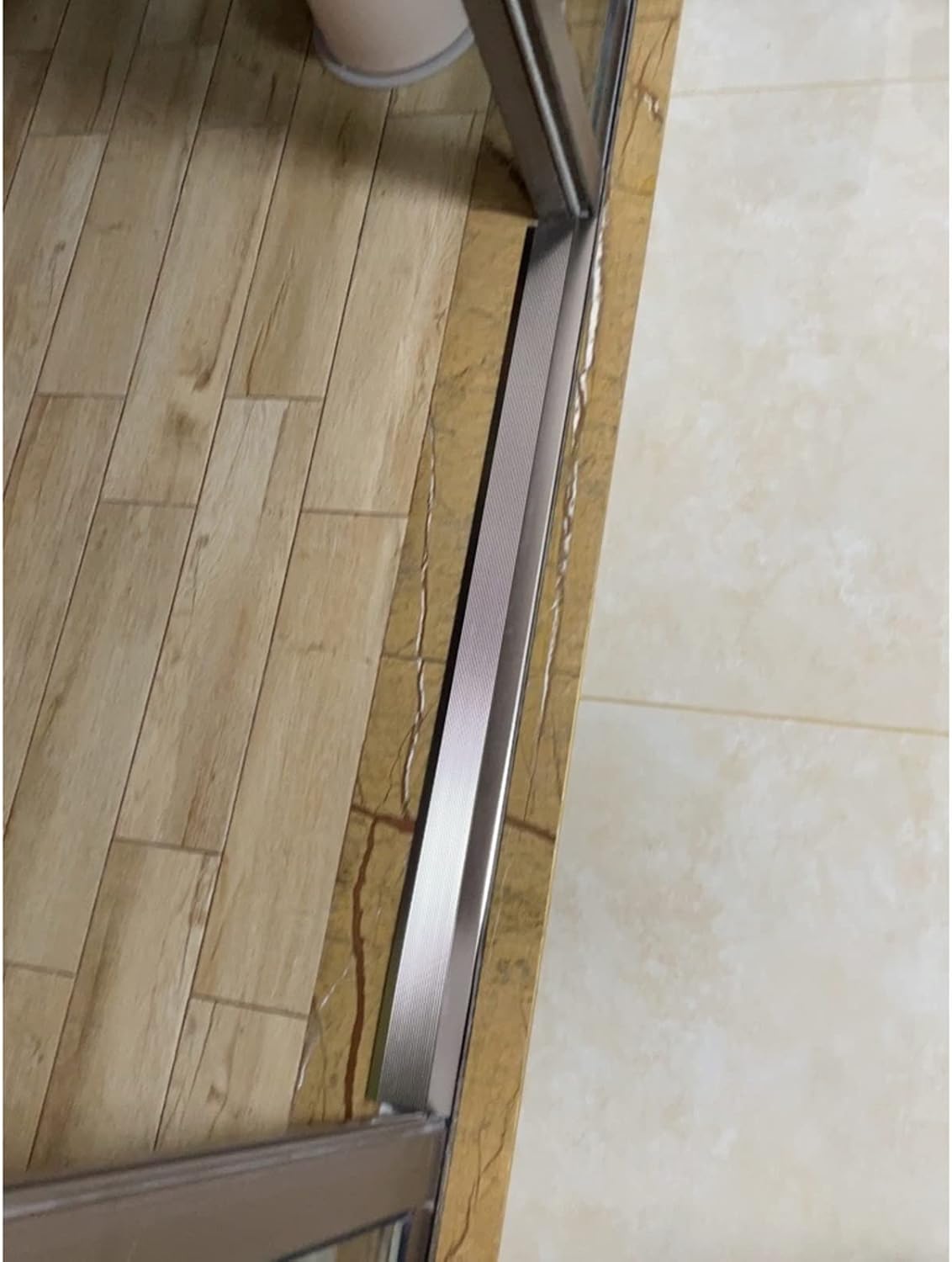 Floor Strips Between Rooms, 4inch 10cm Extra Wide Threshold Transition Ramps for Doorways, Self Adhesive Reducer/Edge Trim for Vinyl Wood Uneven Flooring, Metal,Deep Coffee-W 10CM - L 155cm/61in