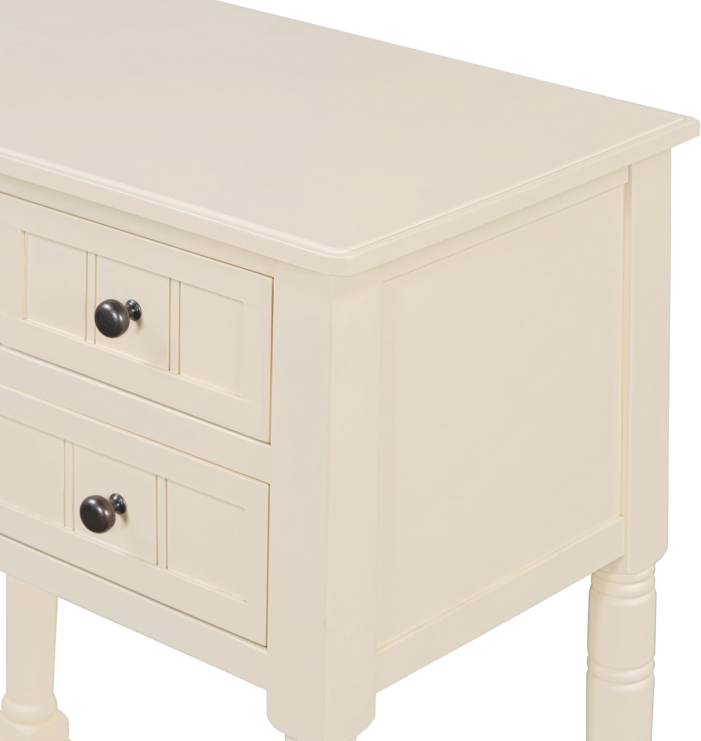 LKTART Small Solid Wood Sofa Table,Console Table with Drawers and Bottom Shelf, Entryway Hallway Foyer Entry Table for Living Room(23.7' Beige)