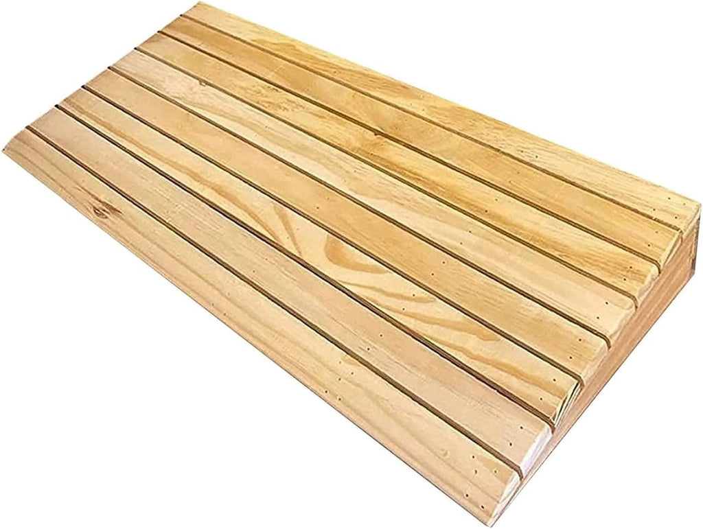 Wooden Threshold Ramps for Doorways, Pets/Kids/Elderly/Disabled Entryway Ramp Wheelchair Ramp, Non Slip Curb Ramp(30.8x30x9cm)