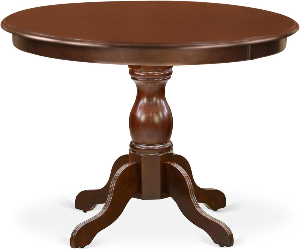 East West Furniture HBT-MAH-TP Hartland Kitchen Table - a Round Dining Table Top with Pedestal Base, 42x42 Inch, Mahogany