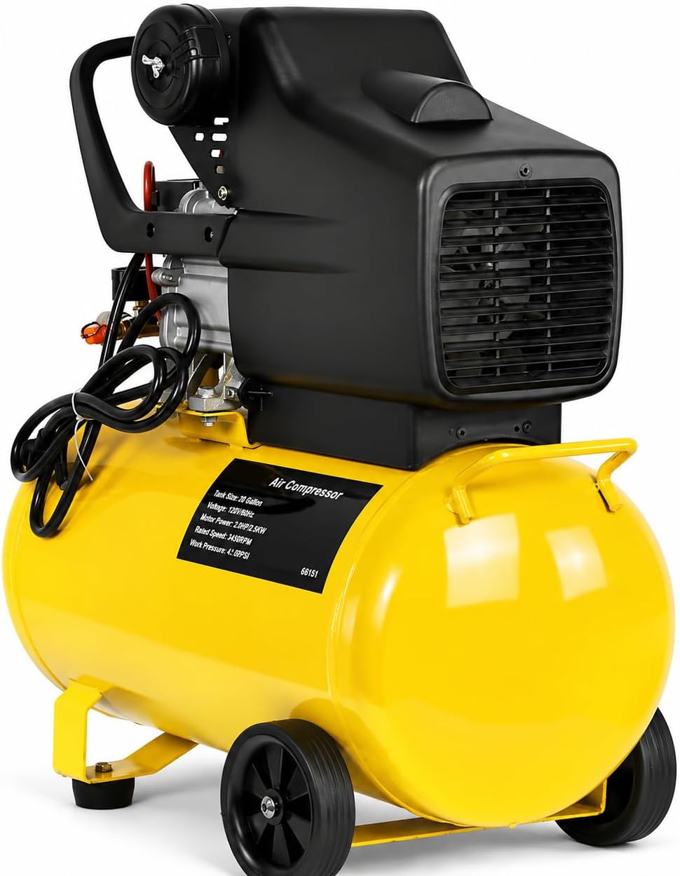 Stark USA 3.5HP 10 Gallons Air Compressor Tank Ultra Quiet Horizontal Tank Adjustable Pressure Ideal for DIY, Home & Garage Applications, 8.37 CFM