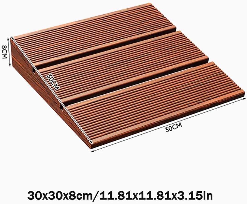 Wooden Threshold Ramp for Home Steps, 6' 7' 8' Rise Curb Ramp Doorway Ramps, Anti-Slip Entry Ramps for Wheelchair Walker Cart Scooter(30x30x8cm/11.81x11.81x3.15in)