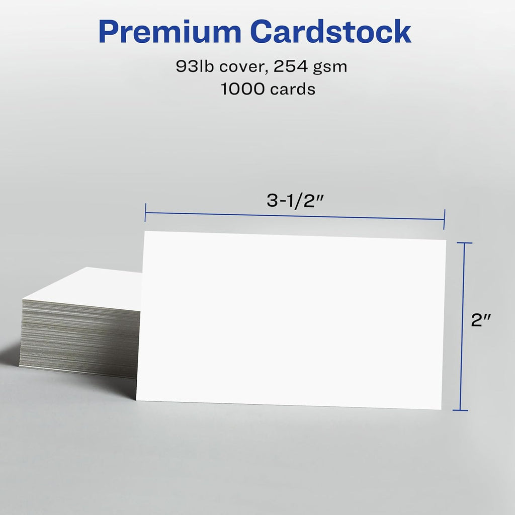 Avery Clean Edge Printable Business Cards with Sure Feed Technology, 2' x 3.5', White, 1,000 Blank Cards for Inkjet Printers (08870) (Pack of 3)