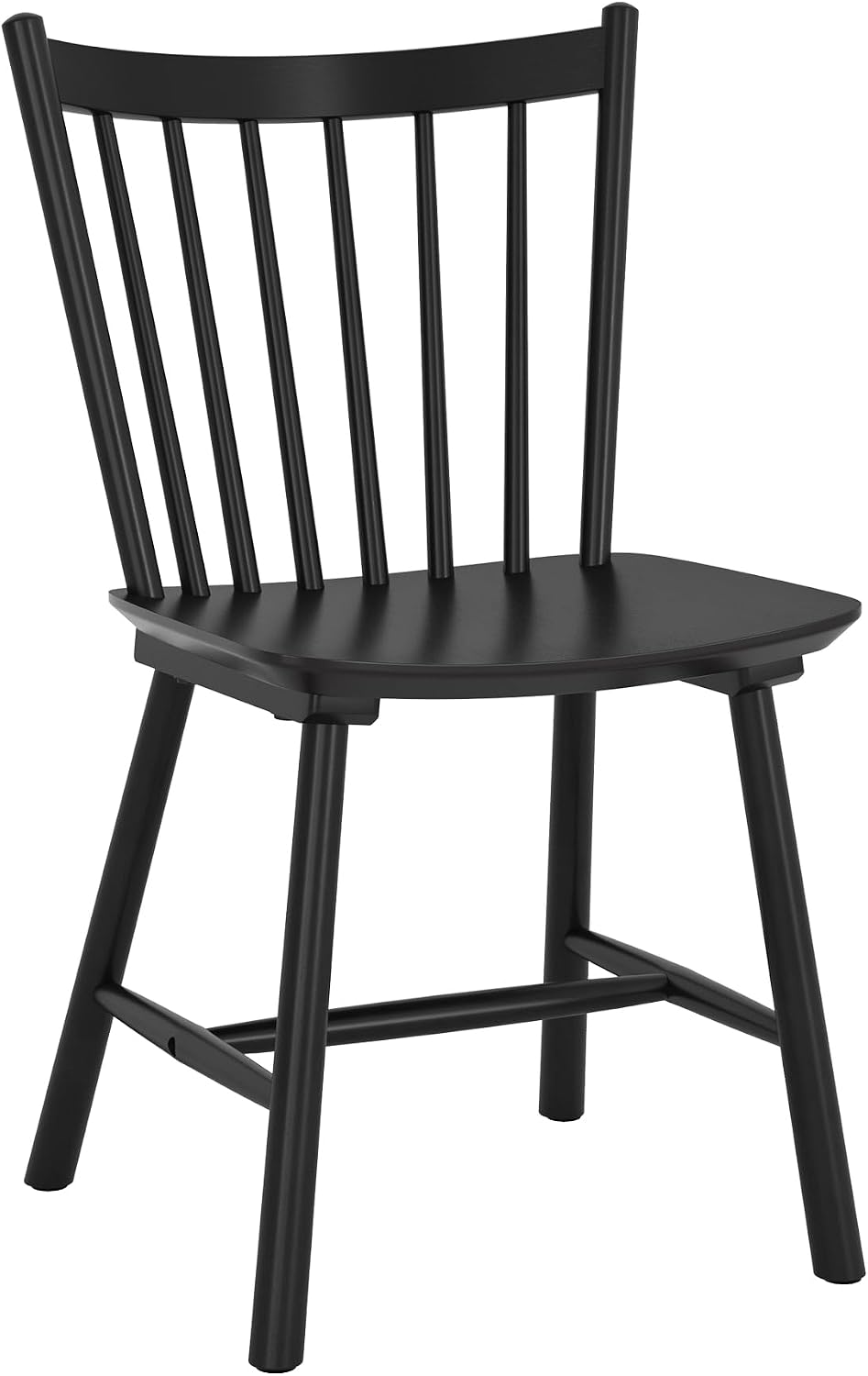 LUE BONA Upgraded Dining Chairs Set of 2, Farmhouse Wooden Spindle Back Kitchen Chairs, Windsor Dining Chairs for Kitchen and Dining Room, Black