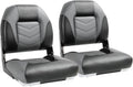 NORTHCAPTAIN S1 Deluxe A Pair of Marine High Back/Low Back Folding Fishing Boat Seat for Fishing, Bass/Jon/Pontoon Boat Chairs, 4 Mounting Screws Included