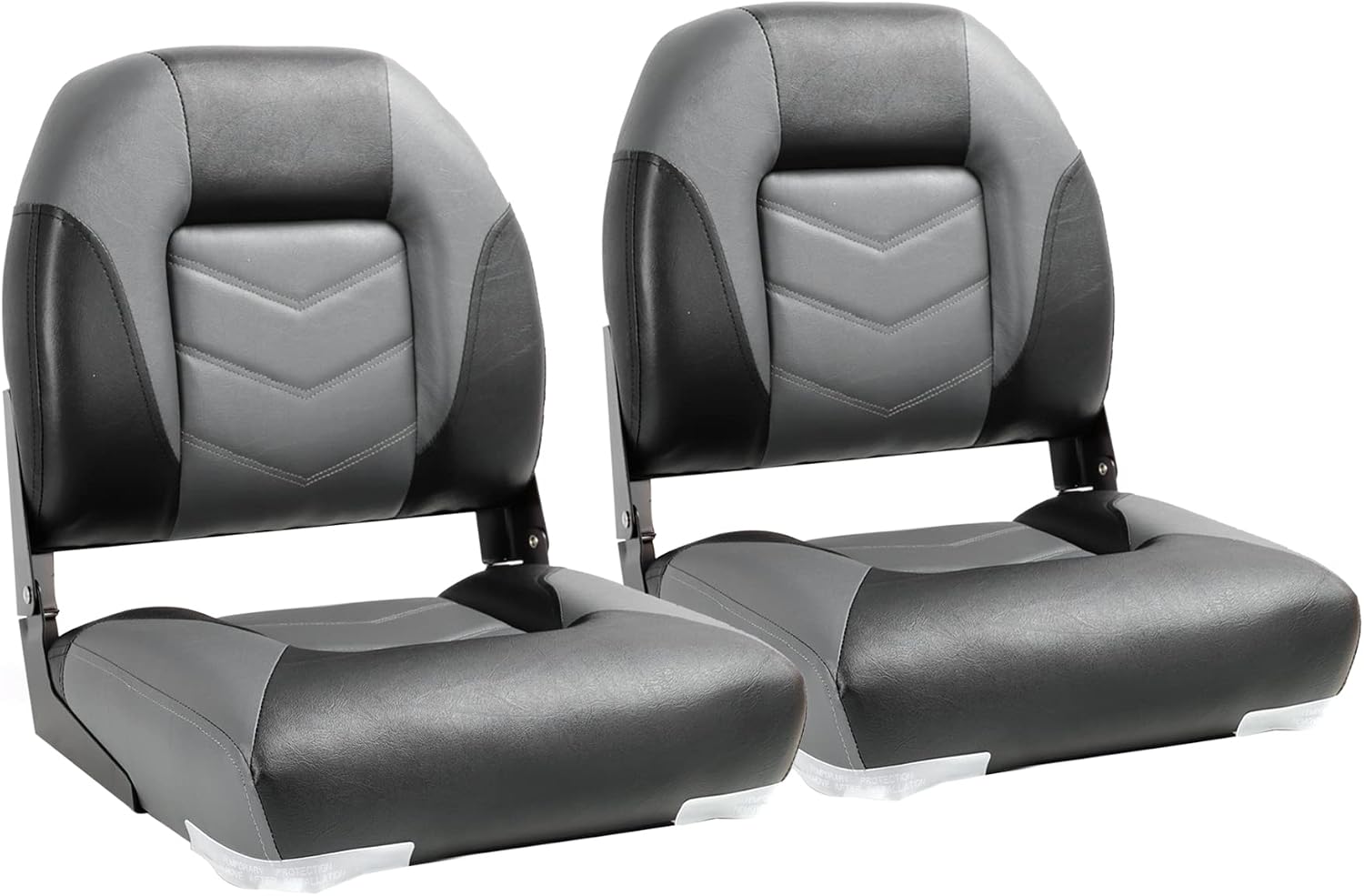 NORTHCAPTAIN S1 Deluxe A Pair of Marine High Back/Low Back Folding Fishing Boat Seat for Fishing, Bass/Jon/Pontoon Boat Chairs, 4 Mounting Screws Included