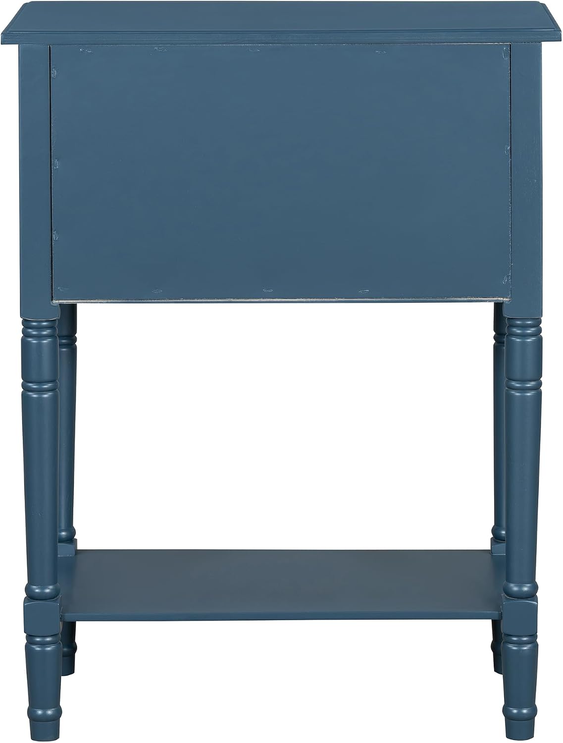 LKTART Small Solid Wood Sofa Table,Console Table with Drawers and Bottom Shelf, Narrow Entryway Hallway Foyer Entry Table for Living Room(23.7' Navy Blue)
