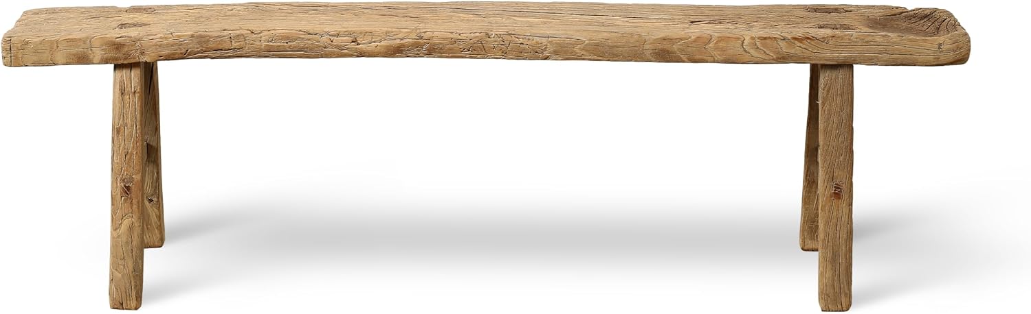 Artissance 20' H Vintage Noodle Bench 5-5.5ft Long Weathered Natural (Size and Finish Vary)