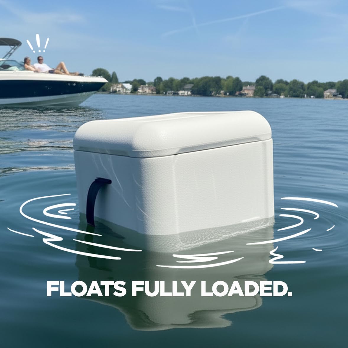 Floating Cooler/Boat Cooler (22 Qt) Lightweight (only 4lbs) Durable EVA FOAM (Not Styrofoam) Ice Chest, Floats Fully Loaded, 30 Can Capacity, for Boat, Dock, Park & Pool. As seen on Shark Tank!