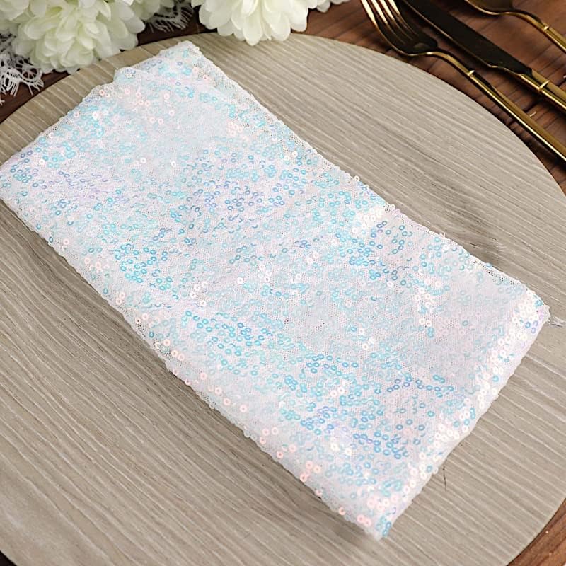 50 pcs 20-Inch Iridescent Blue Sequins Napkins - for Wedding Party Restaurant Holiday Dinner