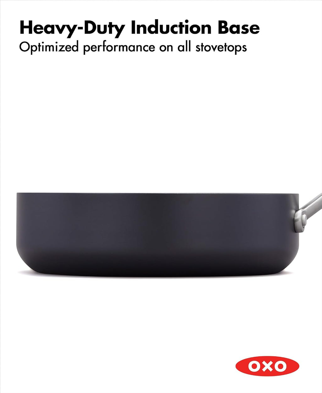 OXO Professional 5 Piece Cookware Pots and Pans Set, Hard Anodized Ceramic Nonstick PFAS-Free, Stainless Steel Handles, Induction Suitable, Diamond Reinforced Coating, Dishwasher and Oven Safe, Black