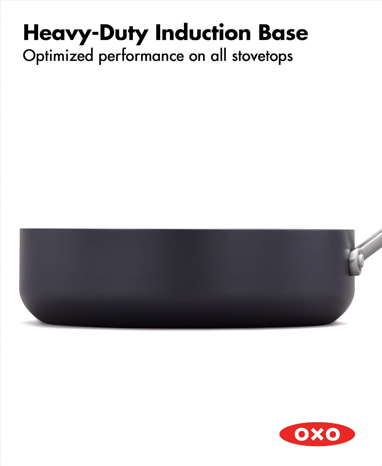 OXO Professional 5 Piece Cookware Pots and Pans Set, Hard Anodized Ceramic Nonstick PFAS-Free, Stainless Steel Handles, Induction Suitable, Diamond Reinforced Coating, Dishwasher and Oven Safe, Black