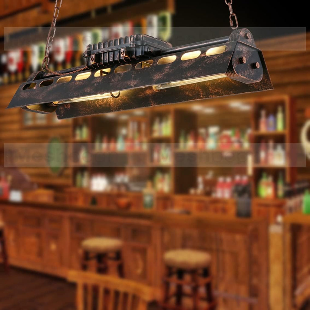iMeshbean Industrial Steampunk Chandelier Pool Table Ceiling Light Fixture Wrought Iron Pendant Lamp for Bar Kitchen Island Dinging Room