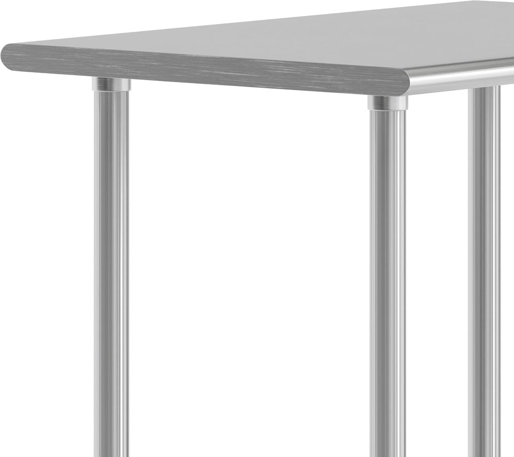 Flash Furniture Reese NSF Certified Stainless Steel Kitchen Prep and Work Table, Commercial Work Table with Storage, 36' W x 24' D x 34.5' H, Silver