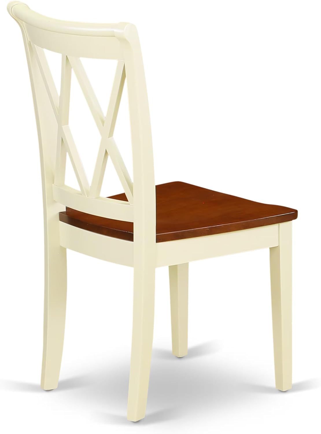 East West Furniture ANCL3-BMK-W 3 Piece Dining Table Set for Small Spaces Contains a Round Kitchen Table with Pedestal and 2 Dining Chairs, 36x36 Inch, Buttermilk & Cherry