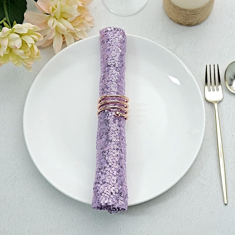 50 pcs 20-Inch Lavender Sequins Napkins - for Wedding Party Restaurant Holiday Dinner