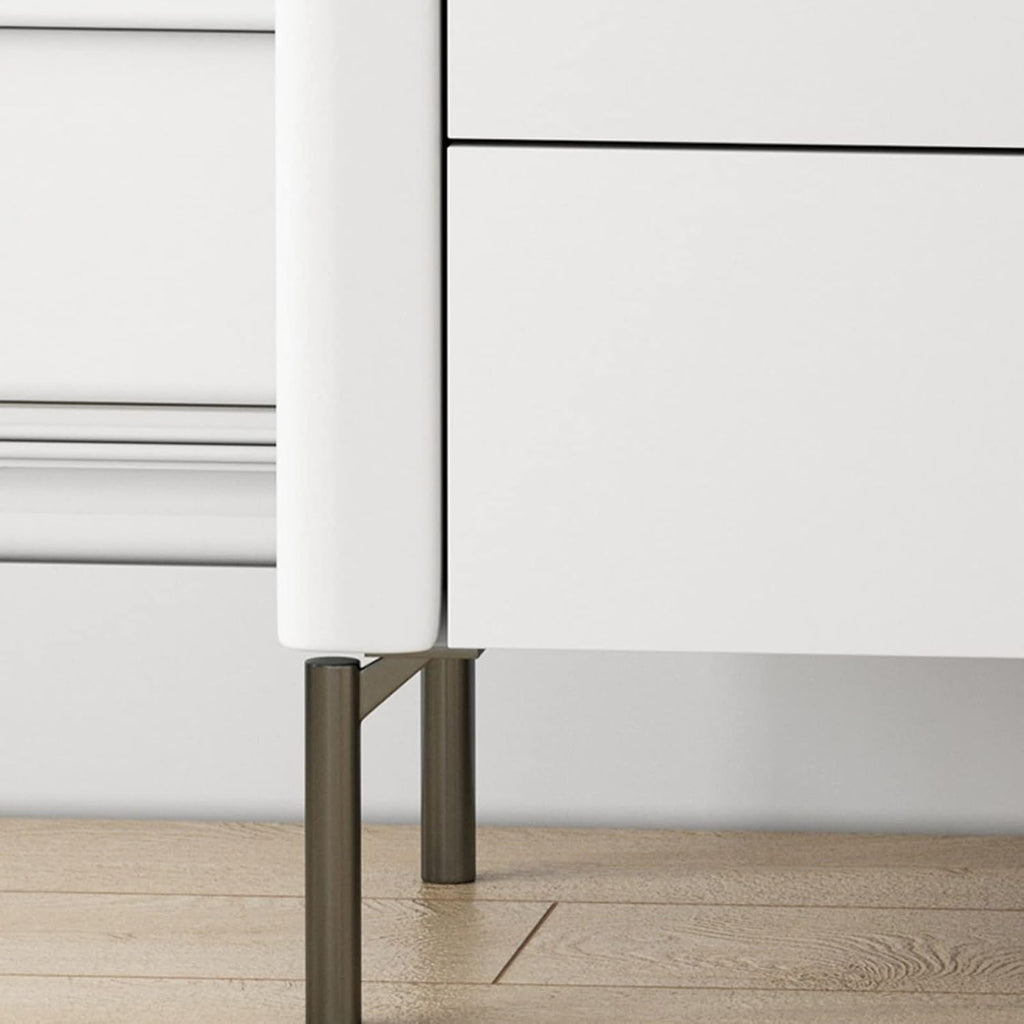 Bed side table Gray Nightstand 2 Drawers Large Capacity Wooden Bedside Table with Metal Legs Wear-resistant Rock Slate Countertop Nightstand for Bedroom Living Room Night stand ( Size : L50xD40xH50cm