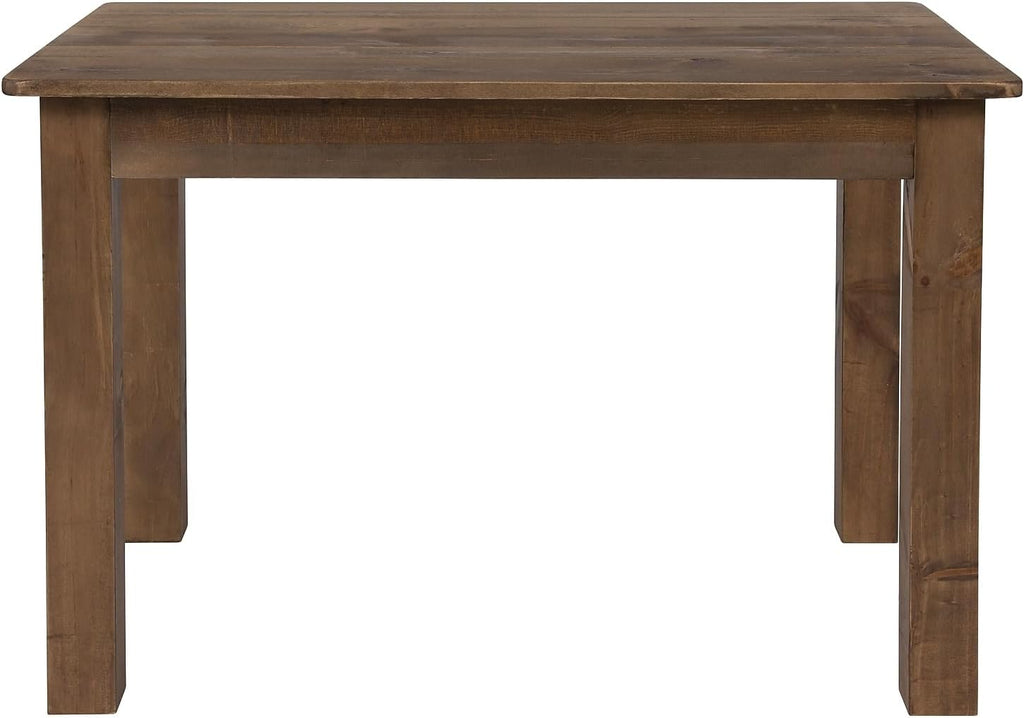 Flash Furniture HERCULES 46' x 30' Rectangular Antique Rustic Solid Pine Farm Dining Table