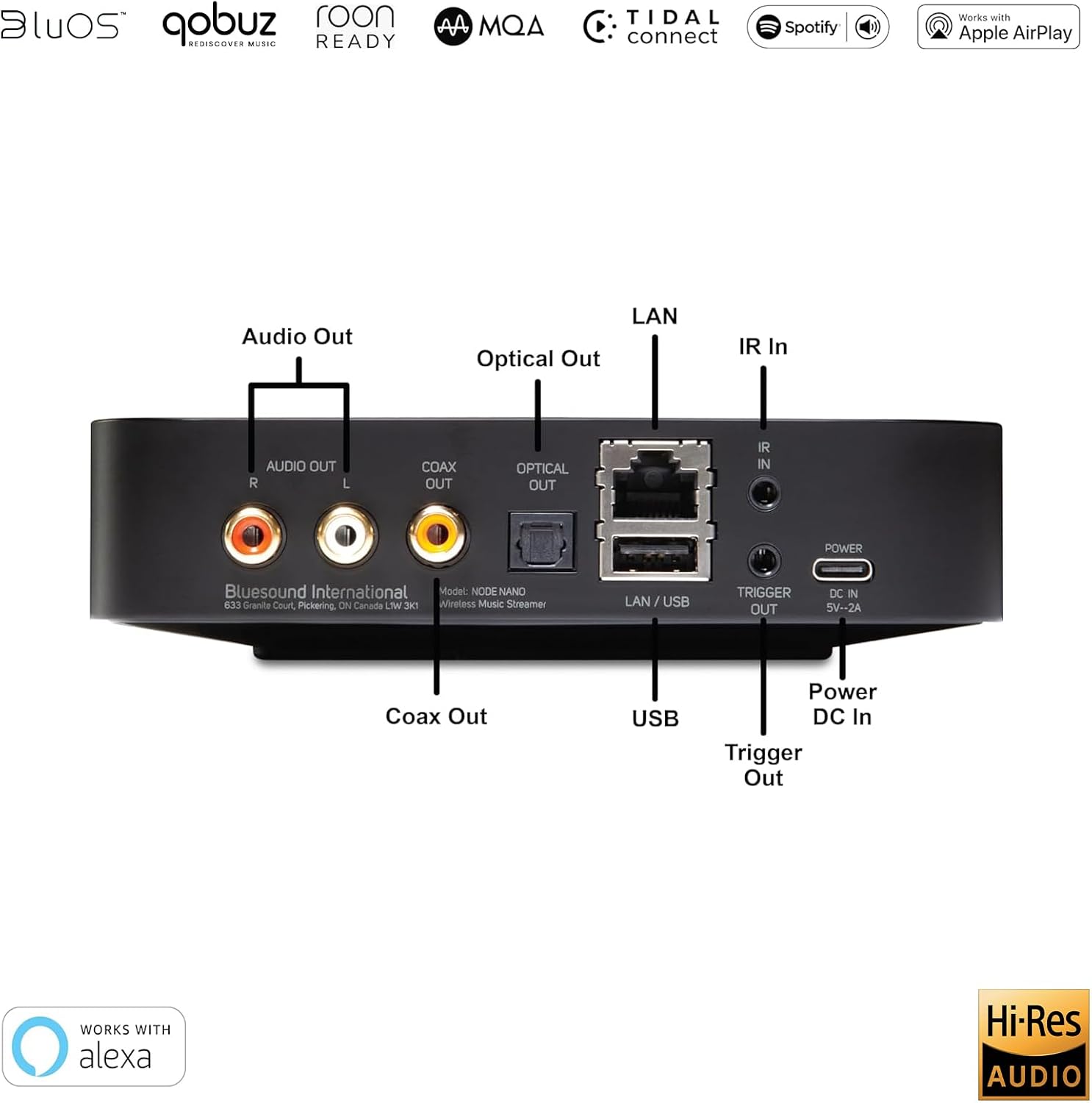Bluesound Node Nano Wireless High Resolution Multi-Room Music Streamer