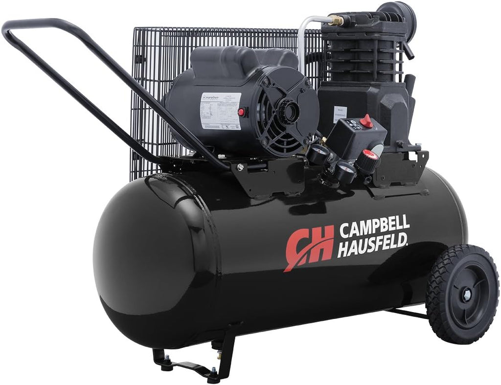 CAMPBELL HAUSFELD 15 Gallon Horizontal Air Compressor, Portable Air Compressor with Single Stage pump, Dual Voltage, 175 Max PSI, Quiet 55 dB, Ideal for Home and Professional Use
