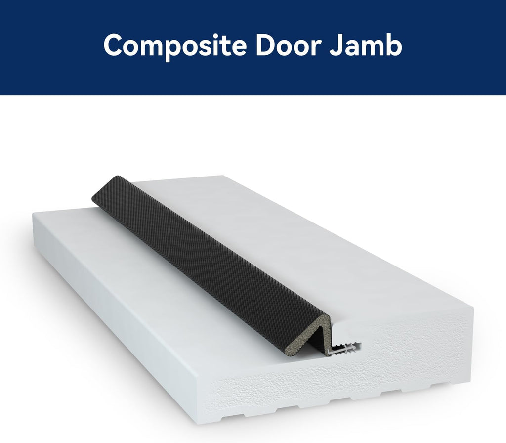 Durable 36 in. x 80 in. Composite Fiberglass Entry Door – 1/2 Lite 2-Panel Decorative Glass, Prehung Exterior Front Door, Right-Hand Inswing, Finished White, Ready to Install