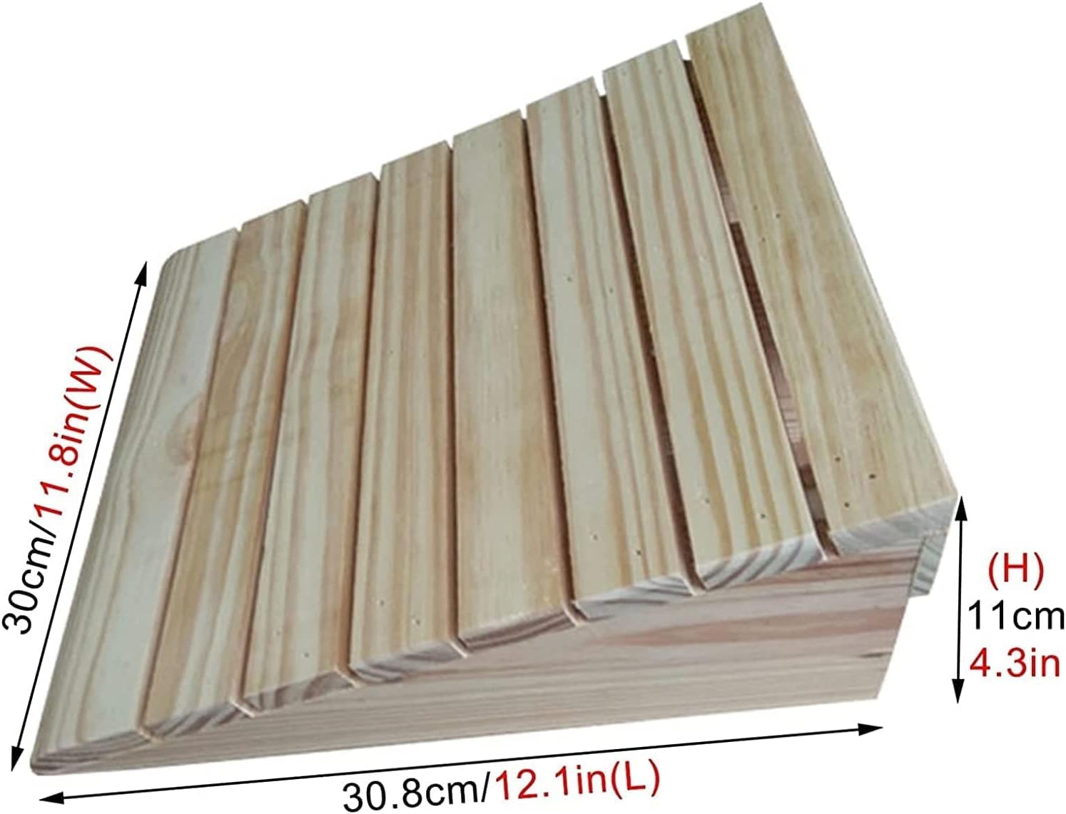 Wooden Threshold Ramps for Doorways, Portable Non-Skid Curb Ramp for Move Wheelchair/Bike/Scooter(11cm Tall)