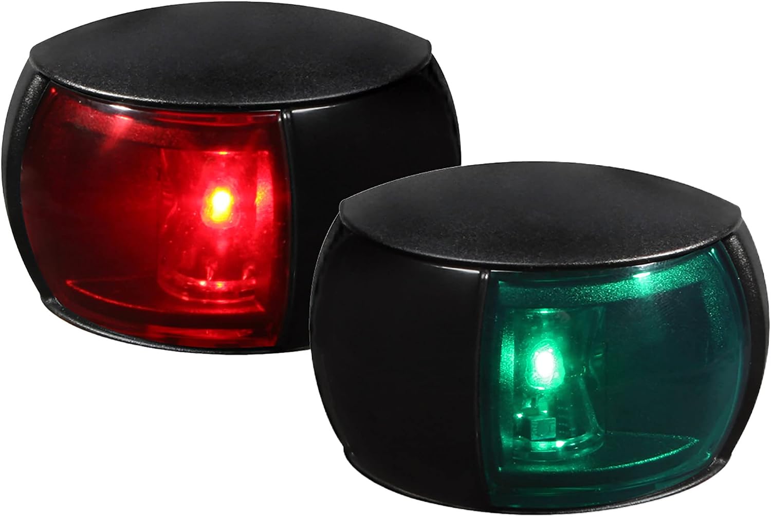 Hella 980620801 '0620 Series' NaviLED Multivolt 8-28V DC 2 NM Deck Mount Port and Starboard Navigation Light Kit with Colored Outer Lens and Black Shroud