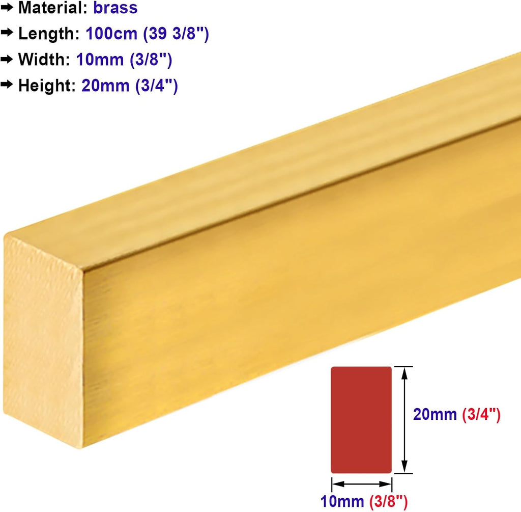 Floor Transition Strip Solid Brass Door Threshold Strips 1m, Flat Flooring Gap Cover Wood to Tile, Doorways Floor Joining Bar, Transition Edge Trim Strip for Wall Decor ( Size : 10mmx20mm(3/8'x3/4') )